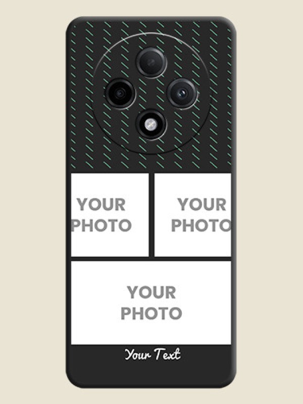 Custom Cross Dotted Pattern with 2 Image Holder On Space Black Custom Soft Matte Mobile Back Cover - Oppo F27 Pro Plus 5G - alternate view