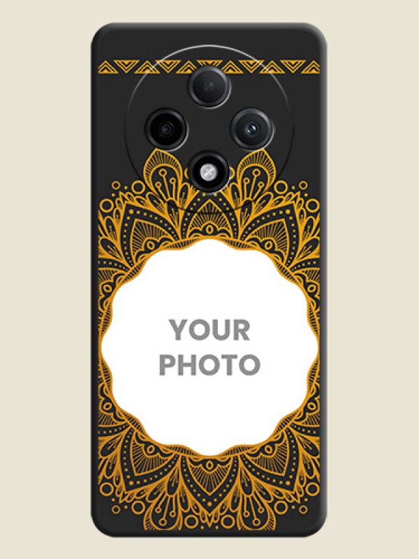 Custom Round Image with Floral Design On Space Black Custom Soft Matte Mobile Back Cover - Oppo F27 Pro Plus 5G - alternate view