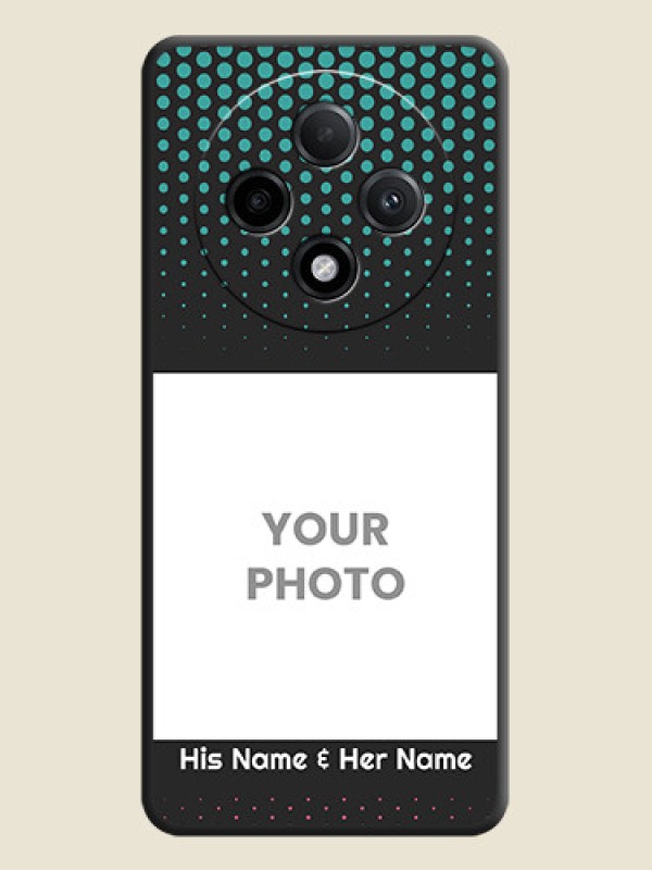 Custom Faded Dots with Grunge Photo Frame and Text On Space Black Custom Soft Matte Mobile Back Cover - Oppo F27 Pro Plus 5G - alternate view