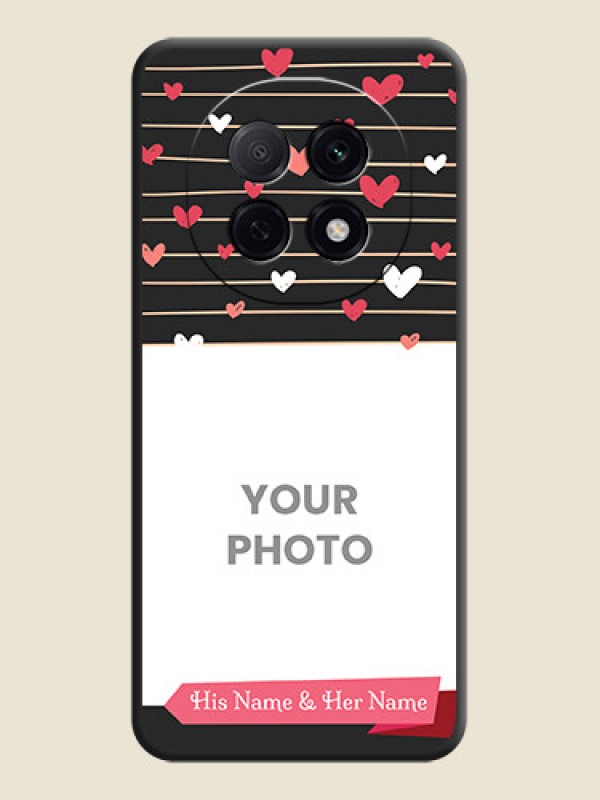 Custom Love Pattern with Name on Pink Ribbon on Photo On Space Black Custom Soft Matte Mobile Back Cover - Oppo F29 5G - alternate view