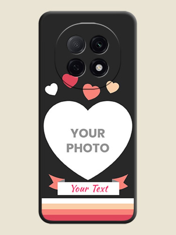 Custom Love Shaped Photo with Colorful Stripes On Space Black Custom Soft Matte Mobile Back Cover - Oppo F29 5G - alternate view