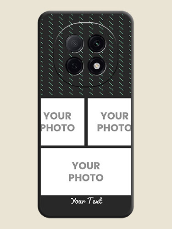 Custom Cross Dotted Pattern with 2 Image Holder On Space Black Custom Soft Matte Mobile Back Cover - Oppo F29 5G - alternate view