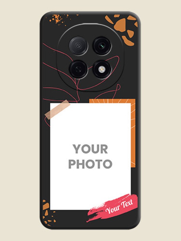 Custom Orange Photo Frame On Space Black Custom Soft Matte Mobile Back Cover - Oppo F29 5G - alternate view