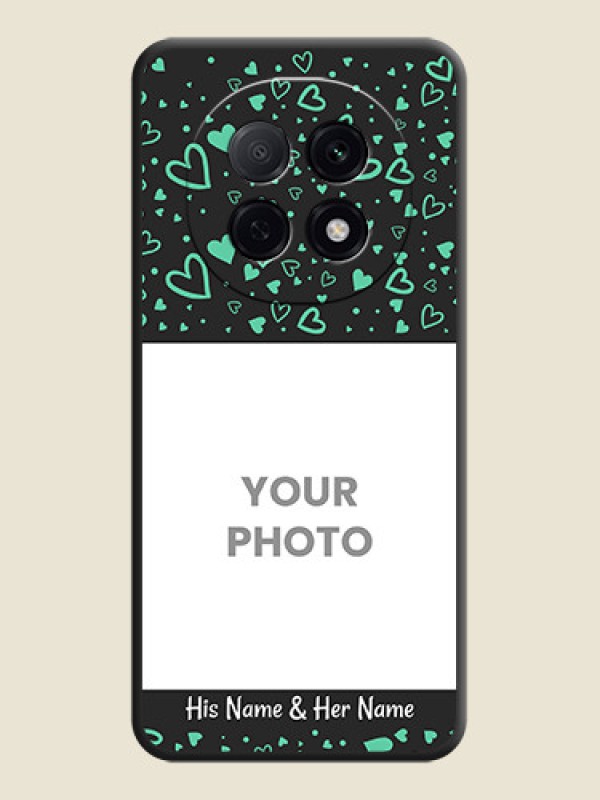 Custom Sea Green Indefinite Love Pattern on Photo On Space Black Custom Soft Matte Mobile Back Cover - Oppo F29 Pro 5G - alternate view