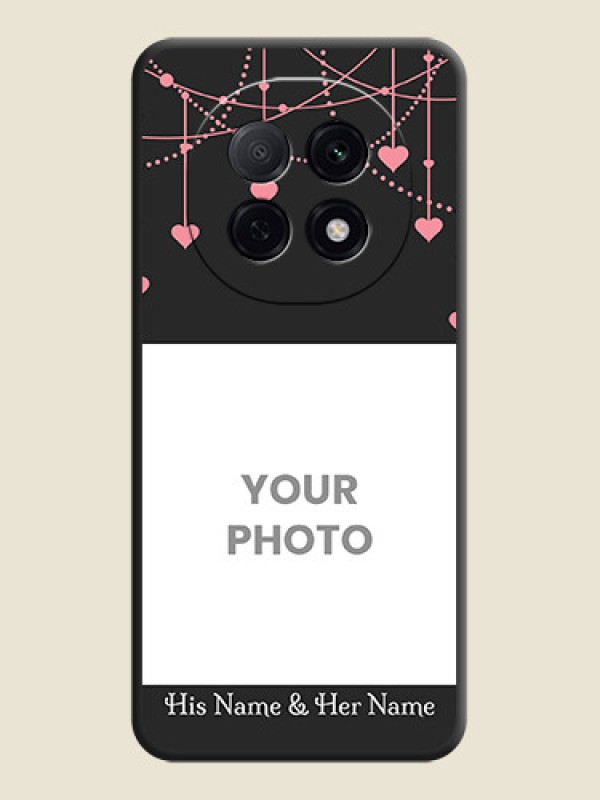 Custom Pink Love Hangings with Text On Space Black Custom Soft Matte Mobile Back Cover - Oppo F29 Pro 5G - alternate view