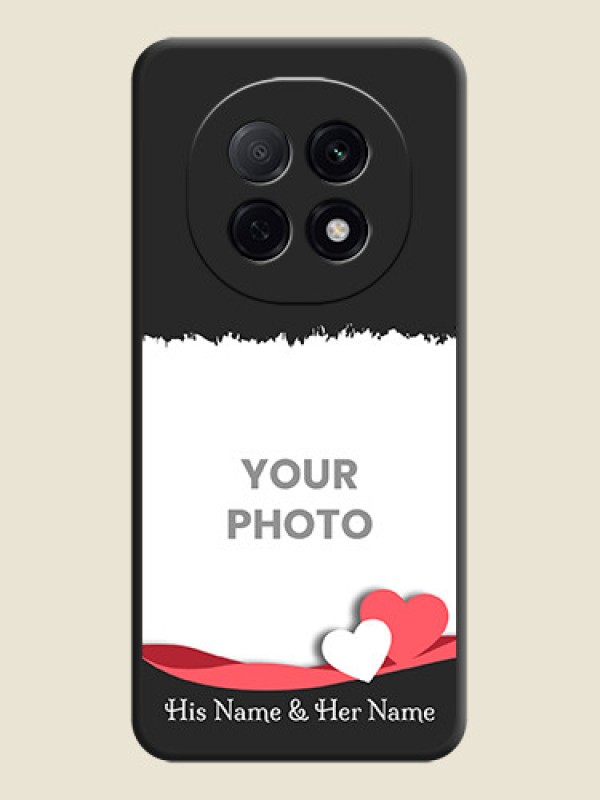 Custom Pin Color Love Shaped Ribbon Design with Text On Space Black Custom Soft Matte Mobile Back Cover - Oppo F29 Pro 5G - alternate view