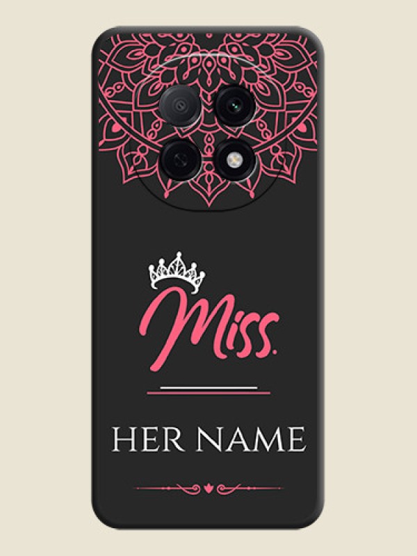 Custom Mrs Name with Floral Design On Space Black Custom Soft Matte Mobile Back Cover - Oppo F29 Pro 5G - alternate view