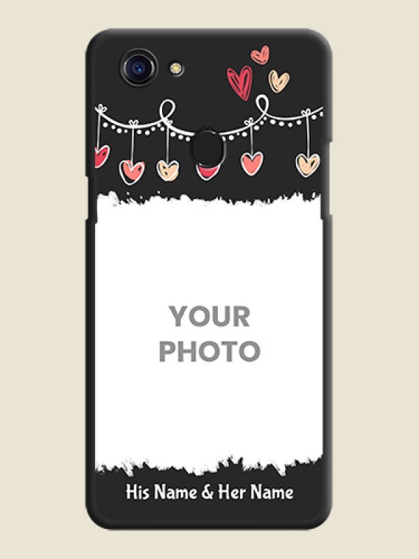 Custom Pink Love Hangings with Name on Space Black Custom Soft Matte Phone Cases - Oppo F5 Youth - alternate view