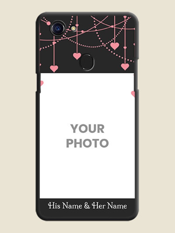 Custom Pink Love Hangings with Text on Space Black Custom Soft Matte Back Cover - Oppo F5 Youth - alternate view