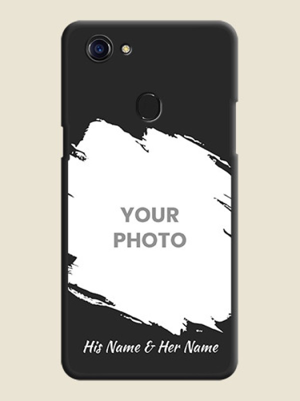 Custom Grunge Brush Strokes on Photo on Space Black Soft Matte Back Cover - Oppo F5 Youth - alternate view
