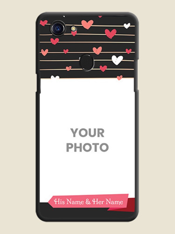 Custom Love Pattern with Name on Pink Ribbon  on Photo on Space Black Soft Matte Back Cover - Oppo F5 - alternate view