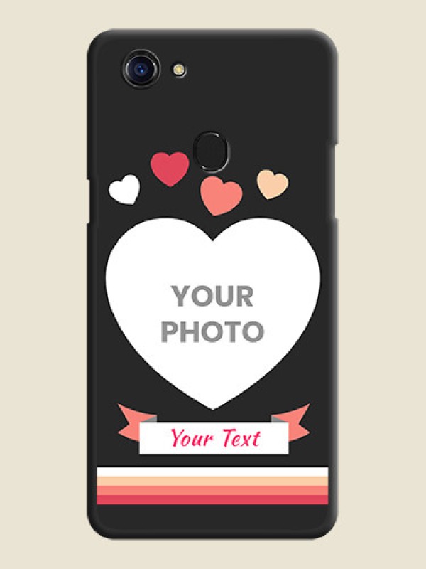 Custom Love Shaped Photo with Colorful Stripes on Personalised Space Black Soft Matte Cases - Oppo F5 - alternate view