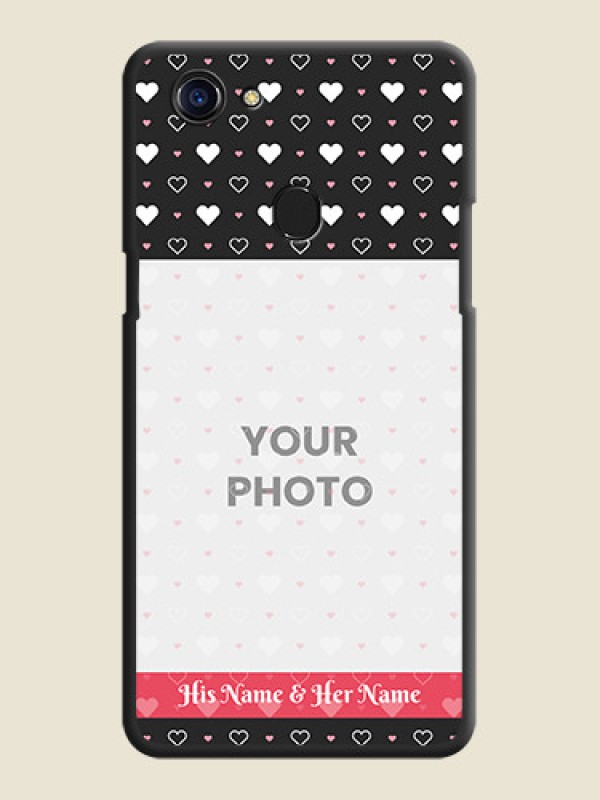 Custom White Color Love Symbols with Text Design on Photo on Space Black Soft Matte Phone Cover - Oppo F5 - alternate view
