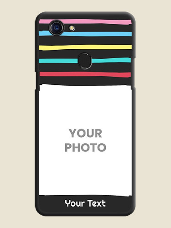Custom Multicolor Lines with Image on Space Black Personalized Soft Matte Phone Covers - Oppo F5 - alternate view