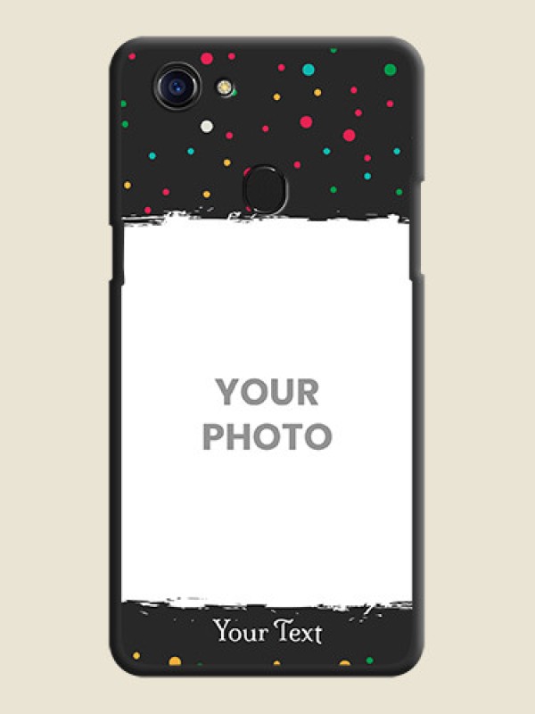 Custom Multicolor Dotted Pattern with Text on Space Black Custom Soft Matte Phone Back Cover - Oppo F5 - alternate view
