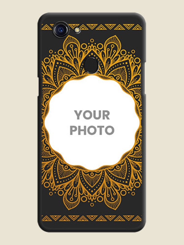 Custom Round Image with Floral Design on Photo on Space Black Soft Matte Mobile Cover - Oppo F5 - alternate view
