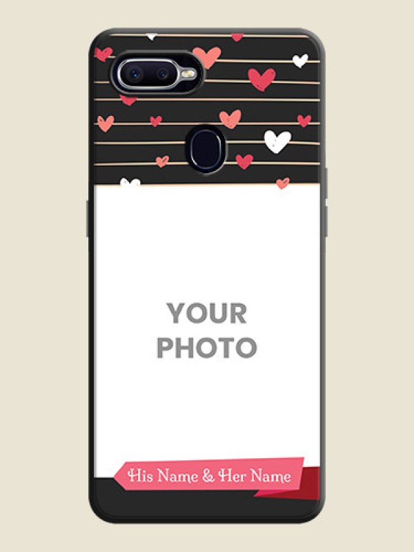 Custom Love Pattern with Name on Pink Ribbon  - Photo on Space Black Soft Matte Back Cover - Oppo F9 Pro - alternate view