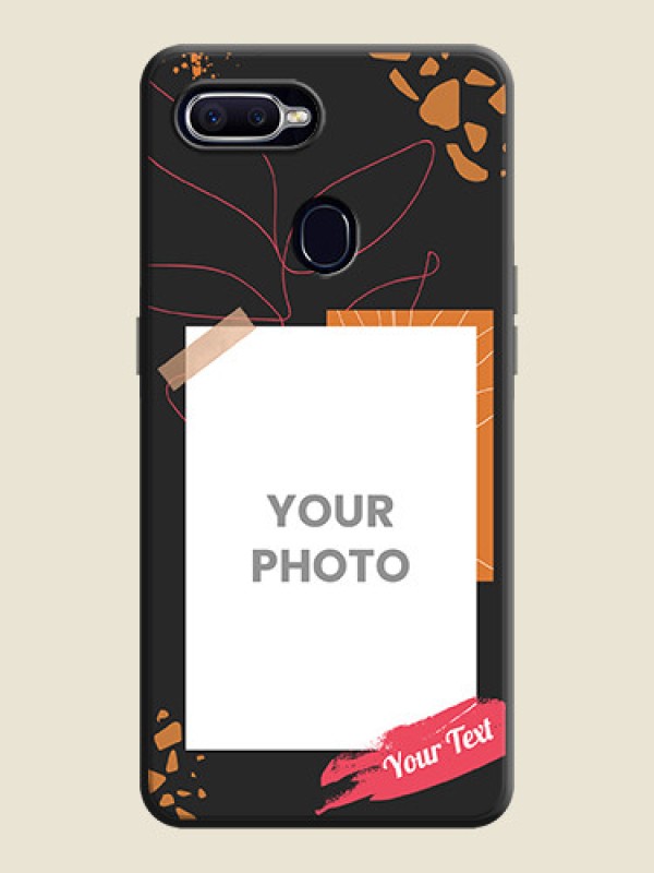 Custom Orange Photo Frame on Space Black Custom Soft Matte Phone Back Cover - Oppo F9 Pro - alternate view