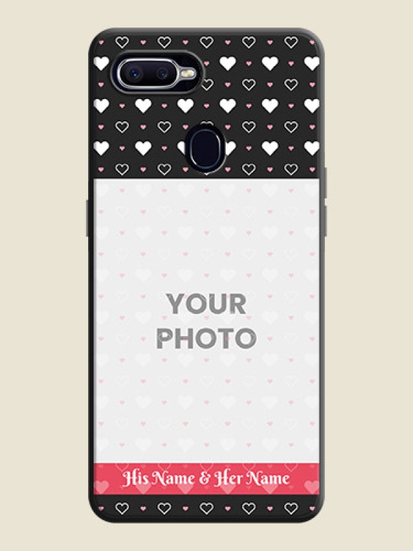 Custom White Color Love Symbols with Text Design - Photo on Space Black Soft Matte Phone Cover - Oppo F9 - alternate view