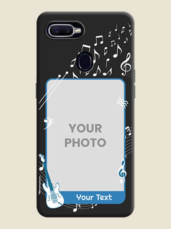 Custom Musical Theme Design with Text - Photo on Space Black Soft Matte Mobile Case - Oppo F9 - alternate view