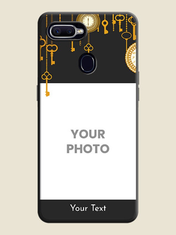 Custom Decorative Design with Text on Space Black Custom Soft Matte Back Cover - Oppo F9 - alternate view