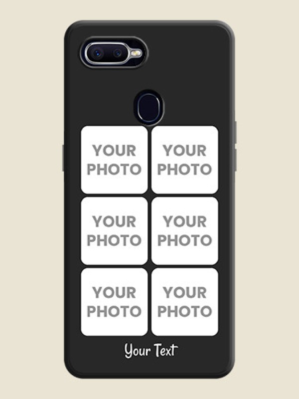 Custom Floral Art with 6 Image Holder - Photo on Space Black Soft Matte Mobile Case - Oppo F9 - alternate view
