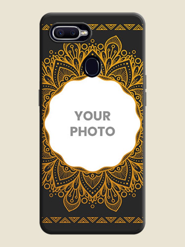 Custom Round Image with Floral Design - Photo on Space Black Soft Matte Mobile Cover - Oppo F9 - alternate view