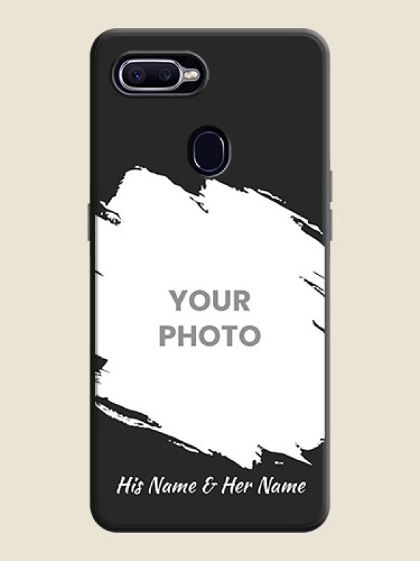 Custom Grunge Brush Strokes - Photo on Space Black Soft Matte Back Cover - Oppo F9 - alternate view