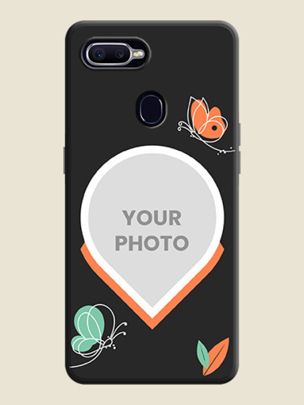 Custom Upload Pic With Simple Butterly Design On Space Black Personalized Soft Matte Phone Covers -Oppo F9 - alternate view