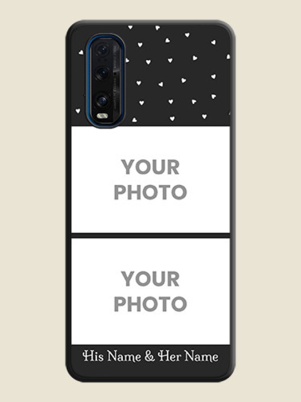 Custom Miniature Love Symbols with Name on Space Black Custom Soft Matte Back Cover - Oppo Find X2 - alternate view