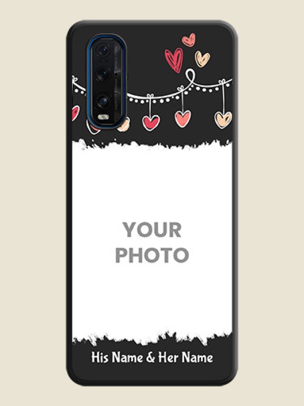 Custom Pink Love Hangings with Name on Space Black Custom Soft Matte Phone Cases - Oppo Find X2 - alternate view