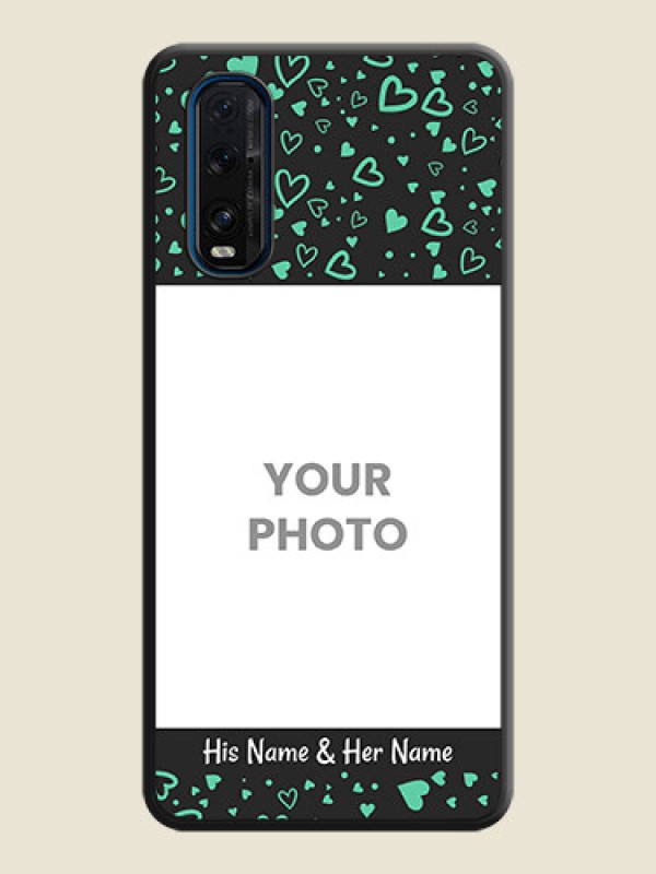 Custom Sea Green Indefinite Love Pattern on Photo on Space Black Soft Matte Mobile Cover - Oppo Find X2 - alternate view