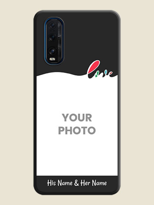 Custom Fall in Love Pattern with Picture on Photo on Space Black Soft Matte Mobile Case - Oppo Find X2 - alternate view