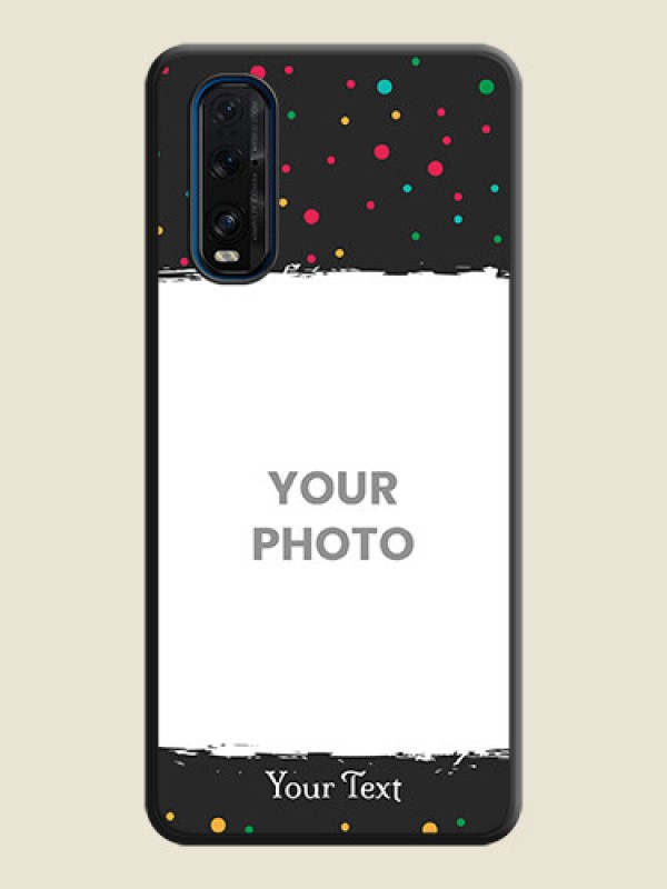 Custom Multicolor Dotted Pattern with Text on Space Black Custom Soft Matte Phone Back Cover - Oppo Find X2 - alternate view