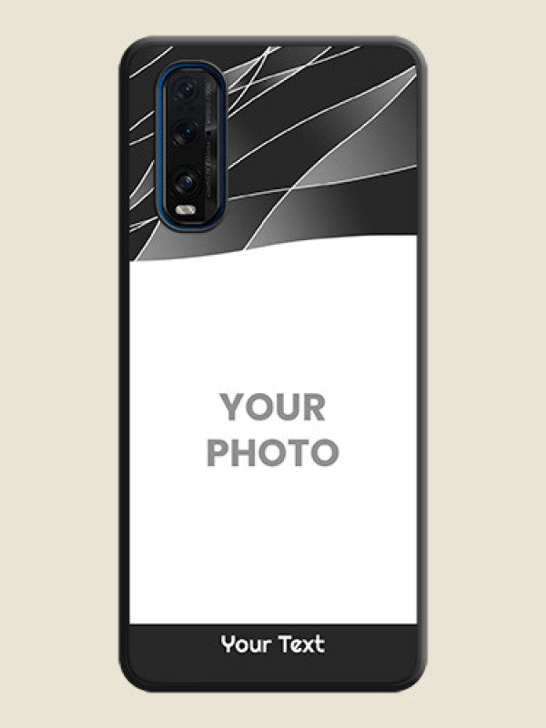 Custom Mixed Wave Lines on Photo on Space Black Soft Matte Mobile Cover - Oppo Find X2 - alternate view