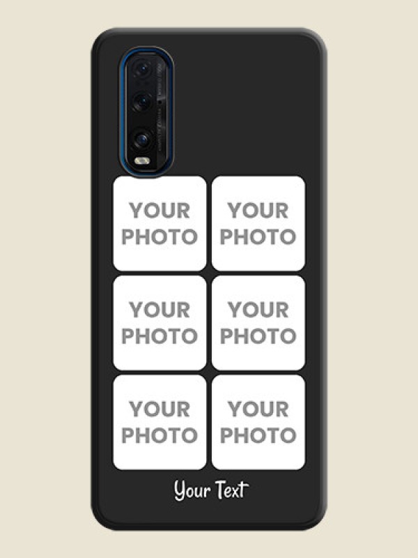 Custom Floral Art with 6 Image Holder on Photo on Space Black Soft Matte Mobile Case - Oppo Find X2 - alternate view
