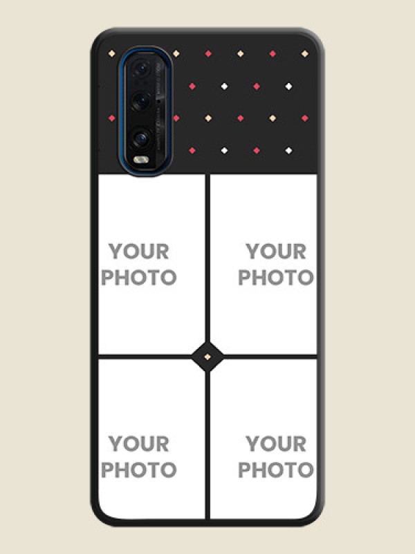 Custom Multicolor Dotted Pattern with 4 Image Holder on Space Black Custom Soft Matte Phone Cases - Oppo Find X2 - alternate view