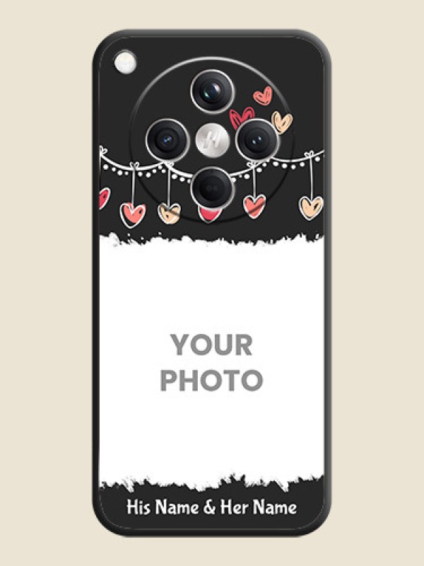 Custom Pink Love Hangings with Name On Space Black Custom Soft Matte Mobile Back Cover - Oppo Find X8 5G - alternate view