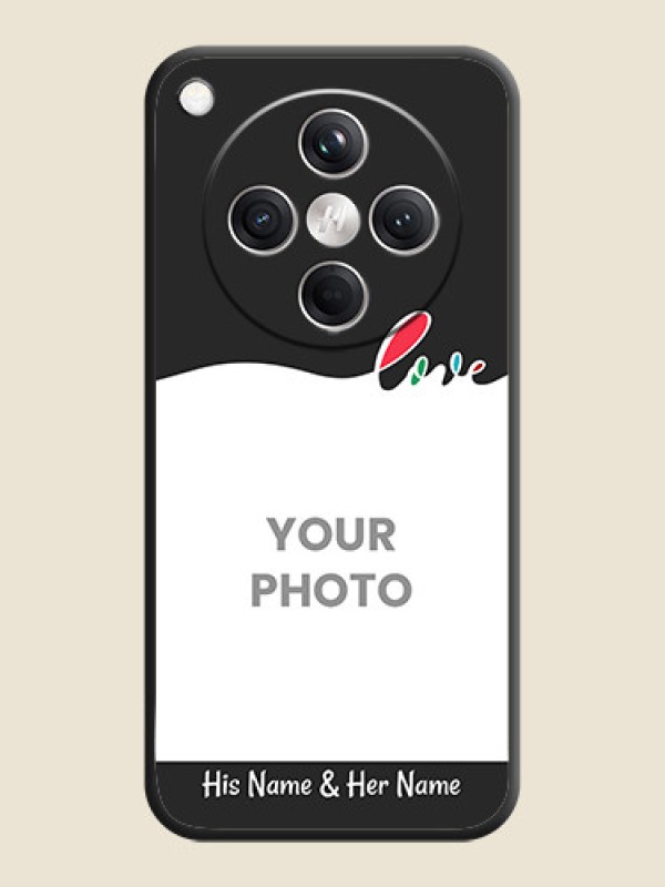Custom Fall in Love Pattern with Picture on Photo On Space Black Custom Soft Matte Mobile Back Cover - Oppo Find X8 5G - alternate view