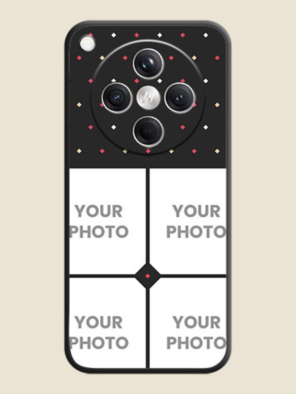 Custom Multicolor Dotted Pattern with 4 Image Holder On Space Black Custom Soft Matte Mobile Back Cover - Oppo Find X8 5G - alternate view