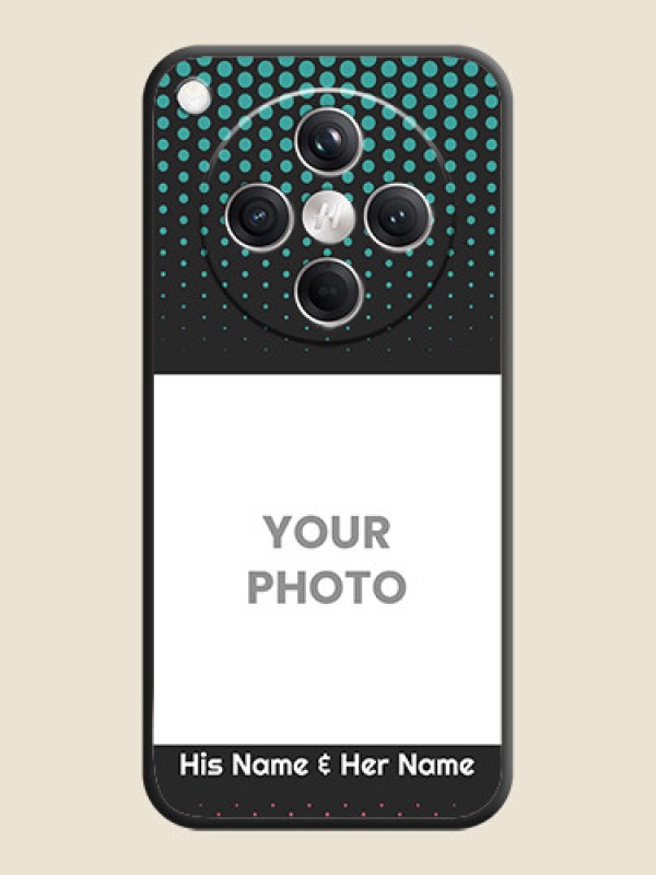 Custom Faded Dots with Grunge Photo Frame and Text On Space Black Custom Soft Matte Mobile Back Cover - Oppo Find X8 5G - alternate view