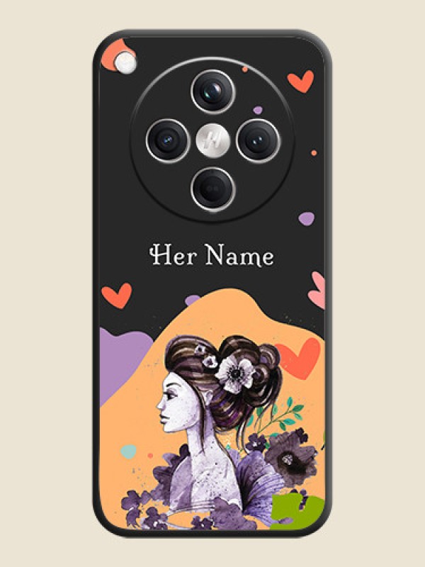 Custom Namecase For Her With Fancy Lady Image On Space Black Custom Soft Matte Mobile Back Cover - Oppo Find X8 5G - alternate view