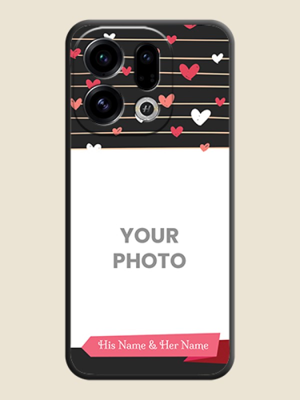 Custom Love Pattern with Name on Pink Ribbon on Photo On Space Black Custom Soft Matte Mobile Back Cover - Oppo Find X9 5G - alternate view