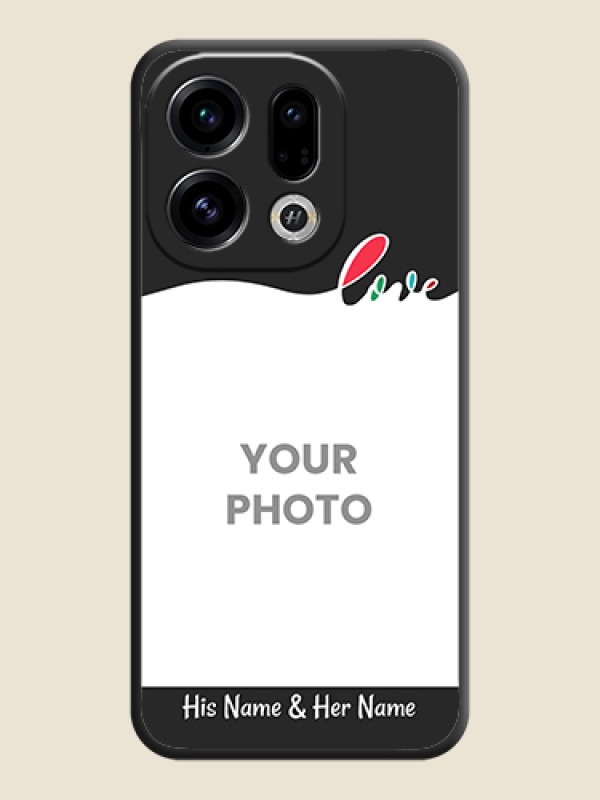 Custom Fall in Love Pattern with Picture on Photo On Space Black Custom Soft Matte Mobile Back Cover - Oppo Find X9 5G - alternate view