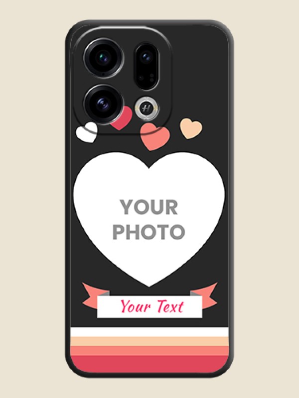 Custom Love Shaped Photo with Colorful Stripes On Space Black Custom Soft Matte Mobile Back Cover - Oppo Find X9 5G - alternate view