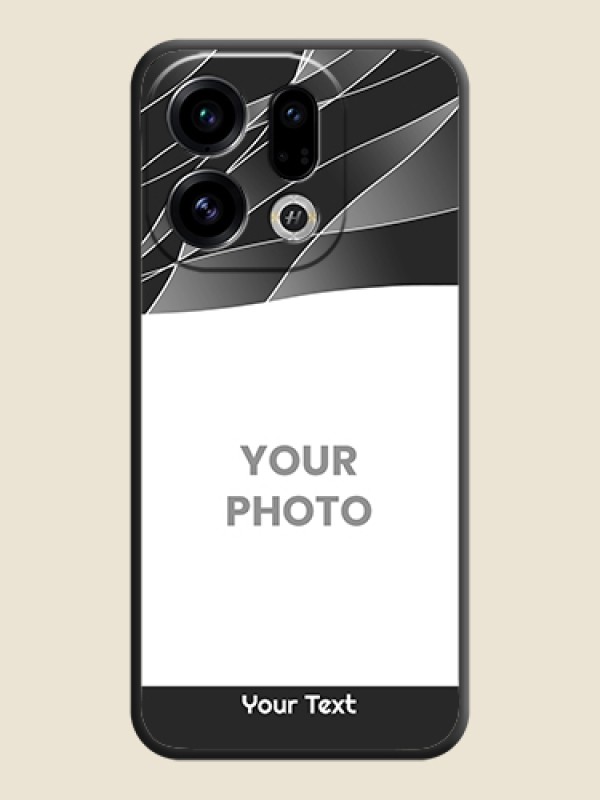 Custom Mixed Wave Lines on Photo On Space Black Custom Soft Matte Mobile Back Cover - Oppo Find X9 5G - alternate view