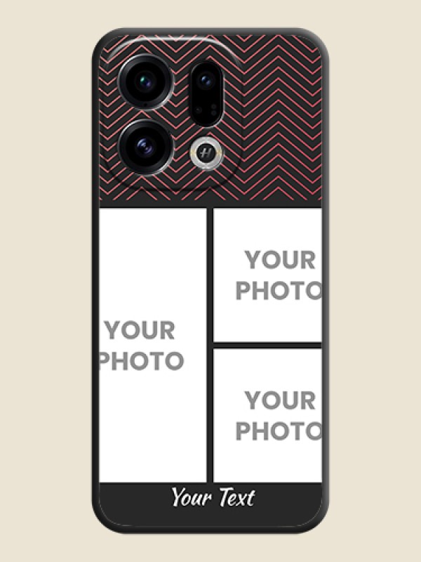 Custom Wave Pattern with 3 Image Holder On Space Black Custom Soft Matte Mobile Back Cover - Oppo Find X9 5G - alternate view
