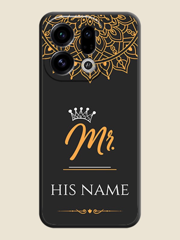 Custom Mr Name with Floral Design On Space Black Custom Soft Matte Mobile Back Cover - Oppo Find X9 5G - alternate view
