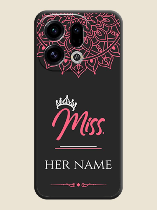 Custom Mrs Name with Floral Design On Space Black Custom Soft Matte Mobile Back Cover - Oppo Find X9 5G - alternate view