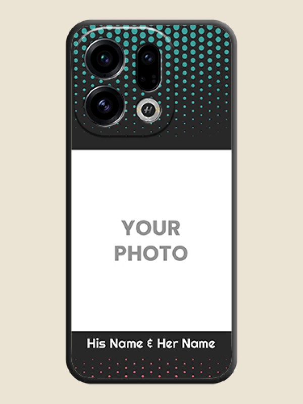 Custom Faded Dots with Grunge Photo Frame and Text On Space Black Custom Soft Matte Mobile Back Cover - Oppo Find X9 5G - alternate view